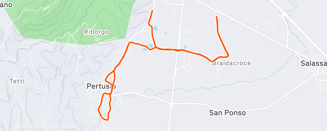 Map of the activity, Corsa dell'ora di pranzo