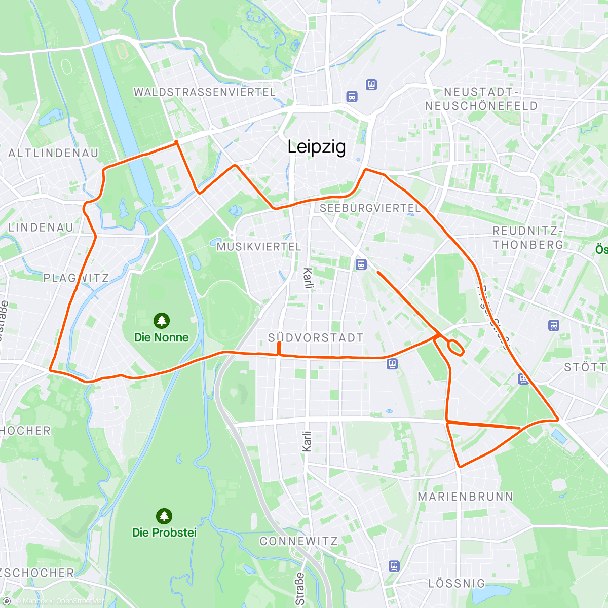 Map of the activity, Leipziger Halbmarathon 2024