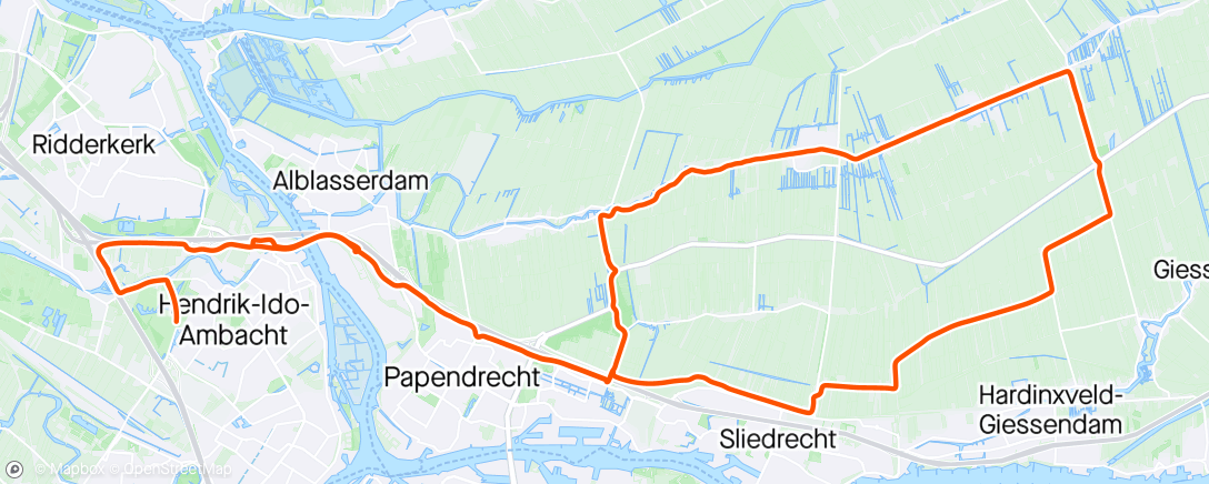 Map of the activity, Hendrik Ido Ambacht - Papendrecht - Molenaarsgraaf - Papendrecht - Hendrik Ido Ambacht