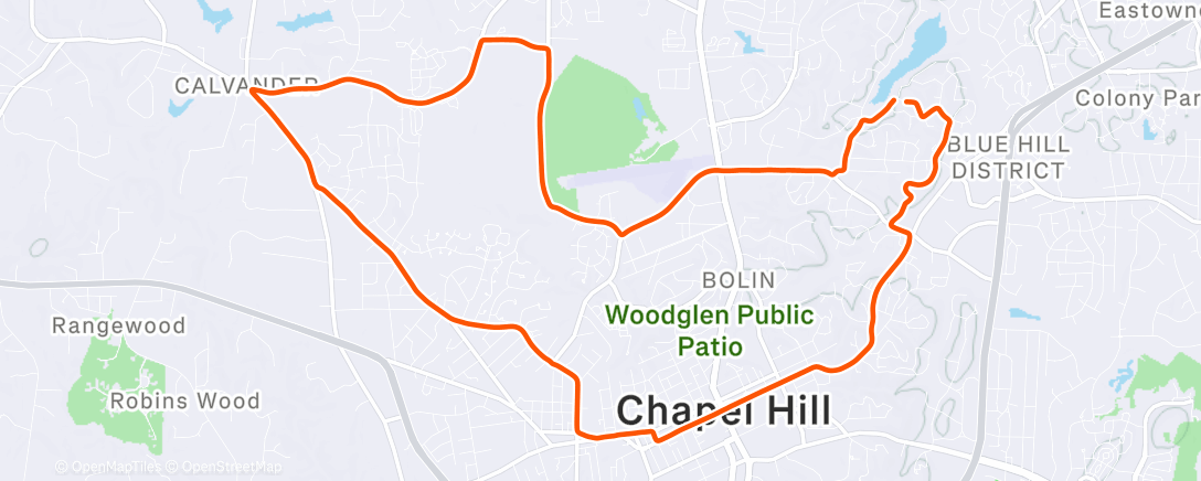 Map of the activity, Lunch Ride