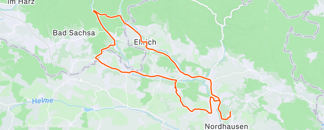 Map of the activity, Radfahrt am Mittag