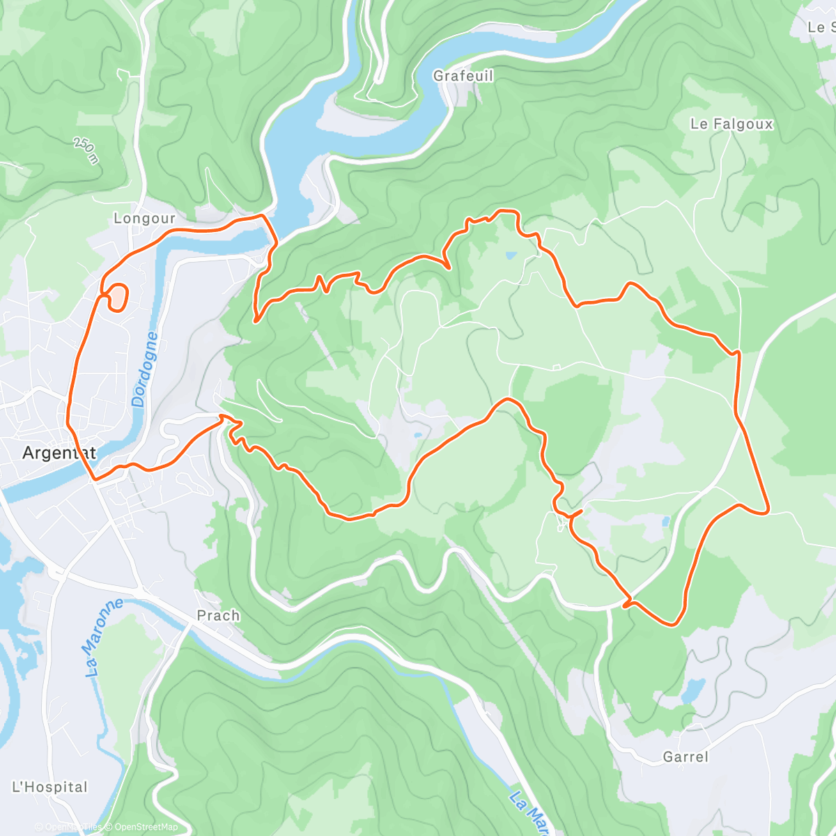 Карта физической активности (Course à pied le soir)