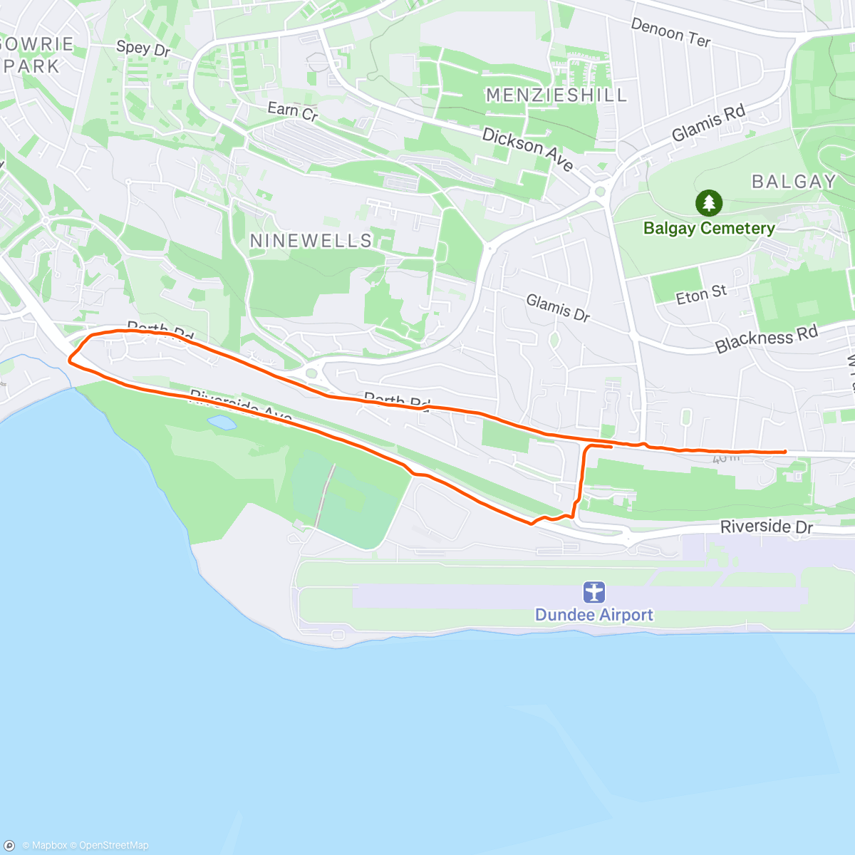 Map of the activity, C25k. Week 5 d3