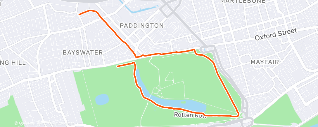 Map of the activity, Morning Run