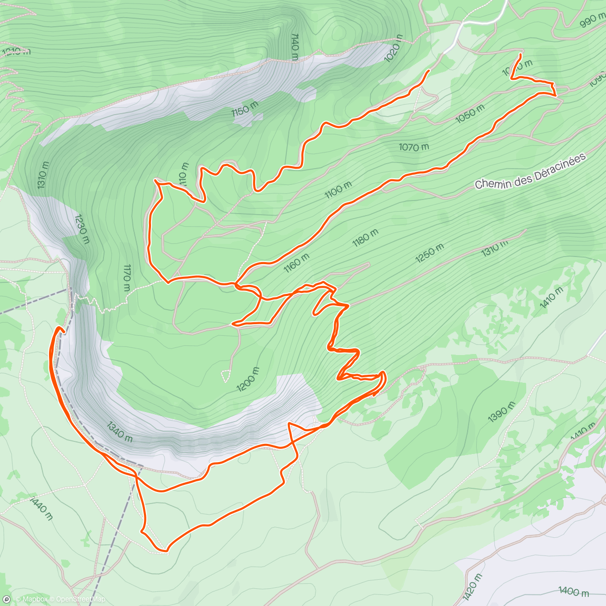 Map of the activity, Creux du Van 🇨🇭
