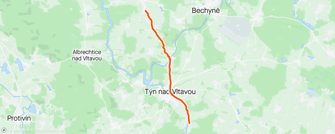 Map of the activity, VLTAVA run - 21.úsek, 2/3