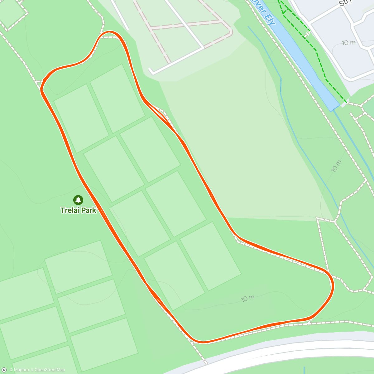 Map of the activity, Trelai Park Parkrun