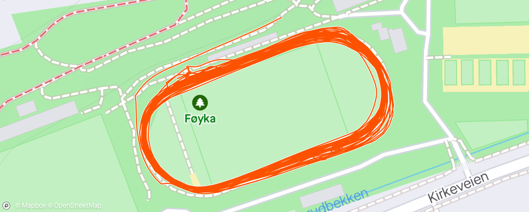 Map of the activity, 10 x 4 min på Føyka med TLG