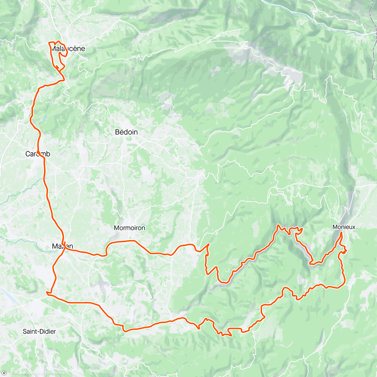 Mapa de la actividad (Route avec Hervé. I)