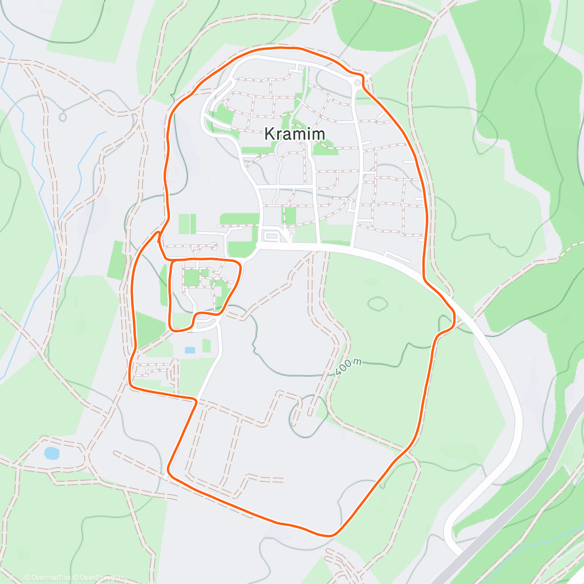 Map of the activity, Easy on the dirt