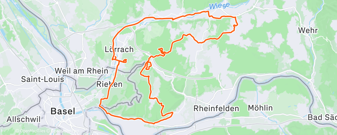 Mapa da atividade, Afternoon Ride