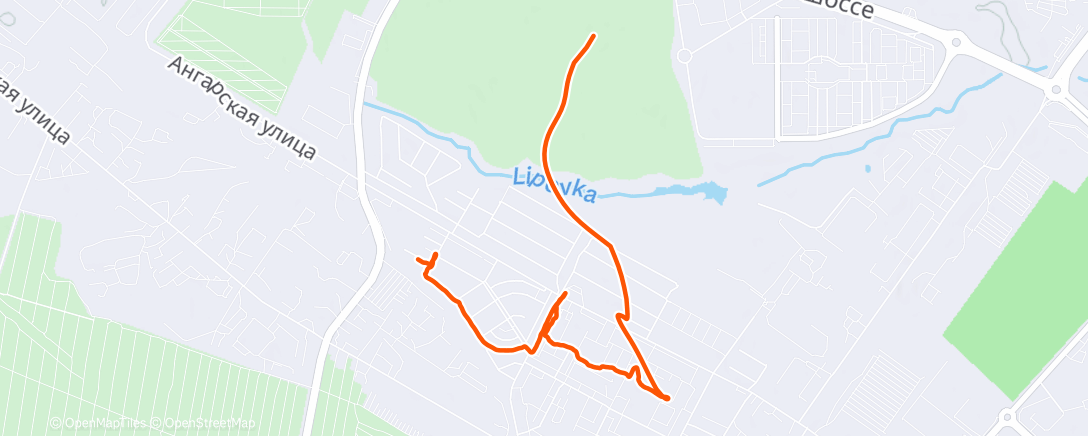 Map of the activity, Полуденная ходьба