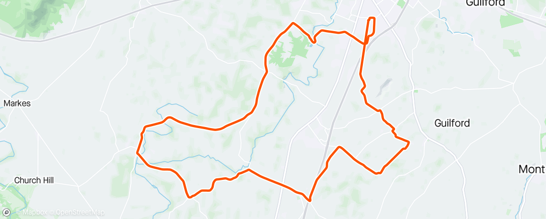 Map of the activity, First FCC Pennsylvania ride of the year