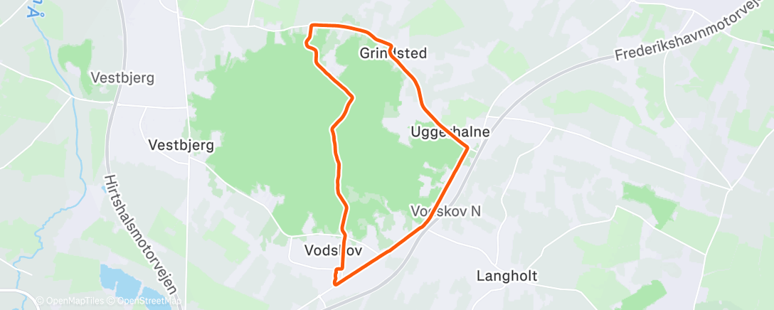 Map of the activity, Afternoon Run løb i nye sko og ny trøje