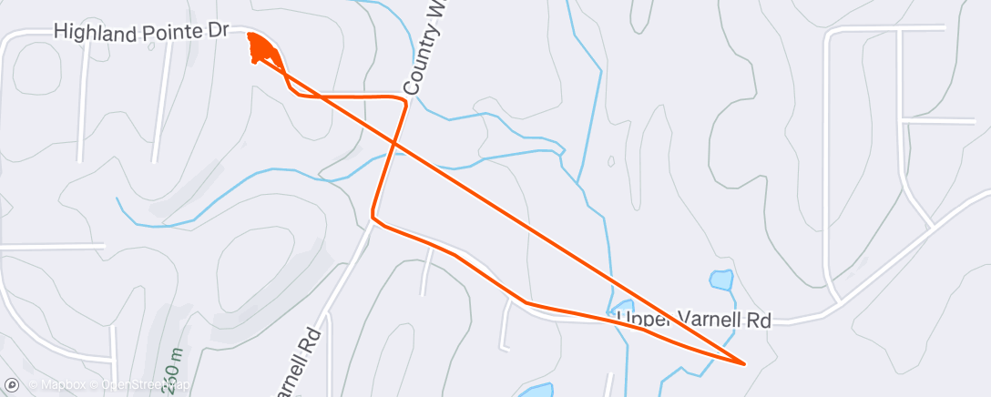 Map of the activity, Evening Walk