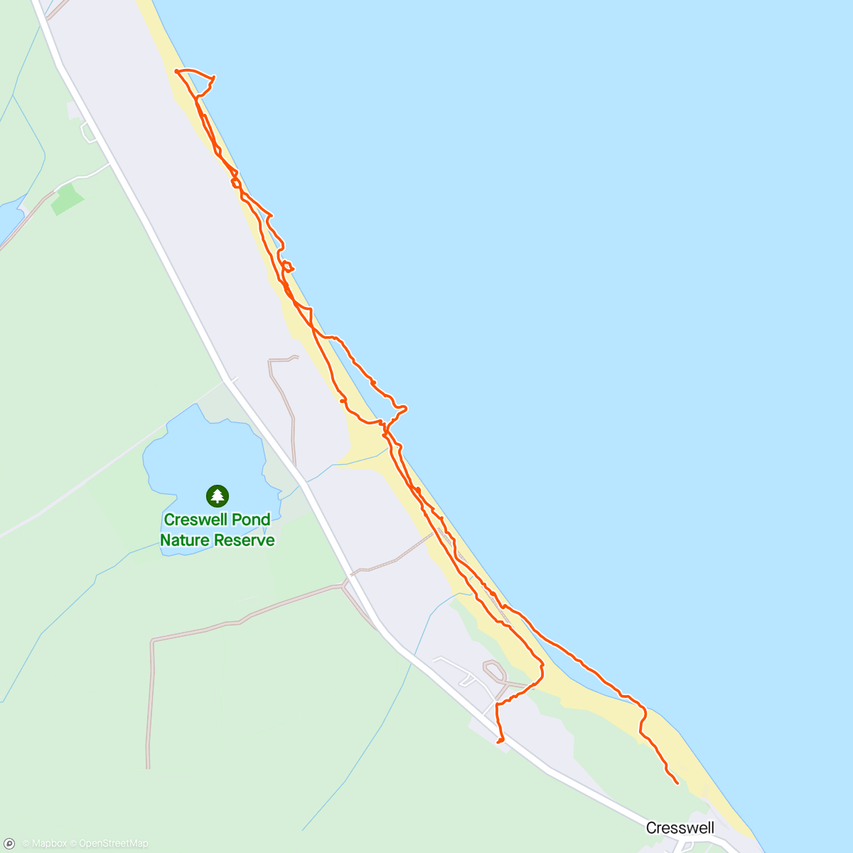 Map of the activity, Druridge Bay