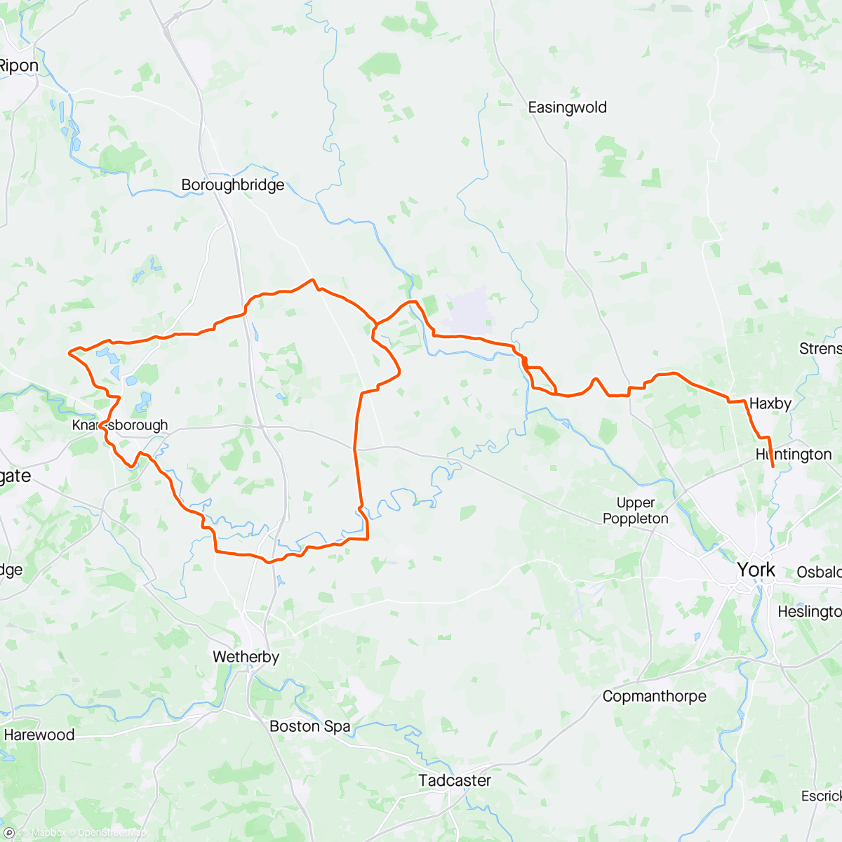 Map of the activity, Knaresborough loop 🚴🏻‍♂️🚴🏻‍♂️🚴🏻‍♂️🚴🏻‍♂️🚴🏻‍♂️