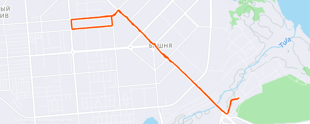 Map of the activity, Трейлраннинг (вечер)