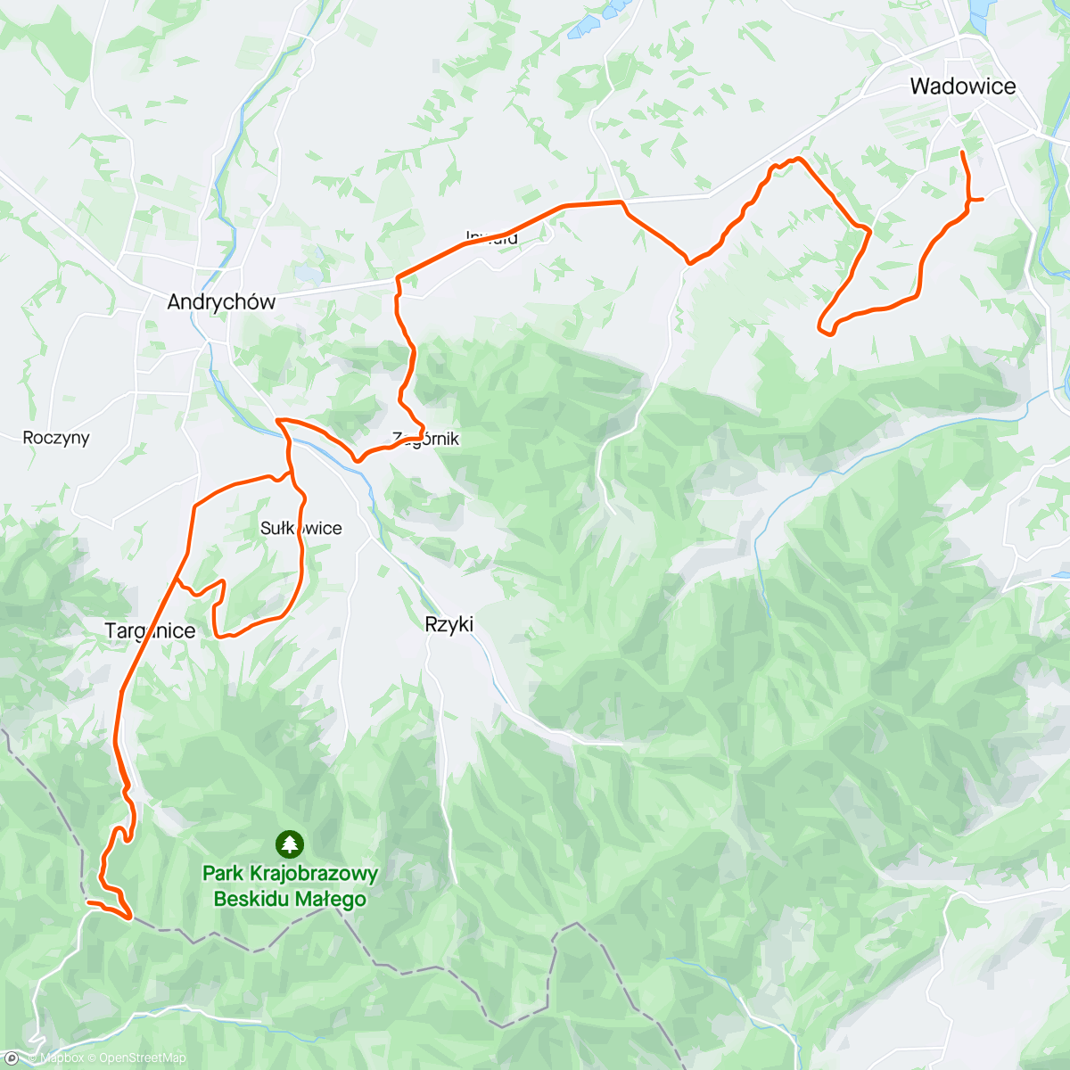 Map of the activity, Śnieg na Kocierzu