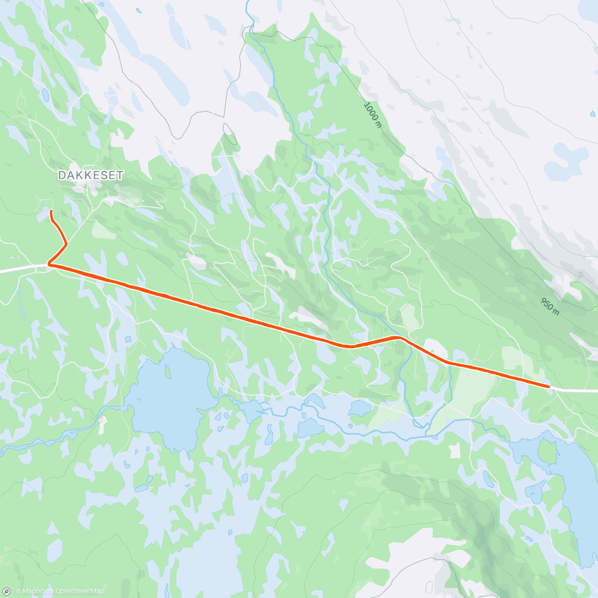 Carte de l'activité 8 km Skirvedalen 🏃‍♀️‍➡️