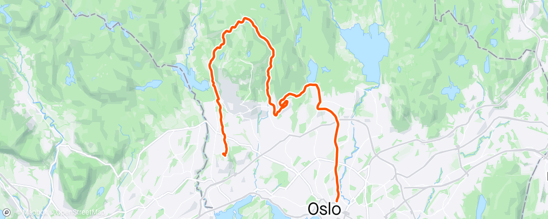 Map of the activity, Via Skådalen og Tryvannsstua