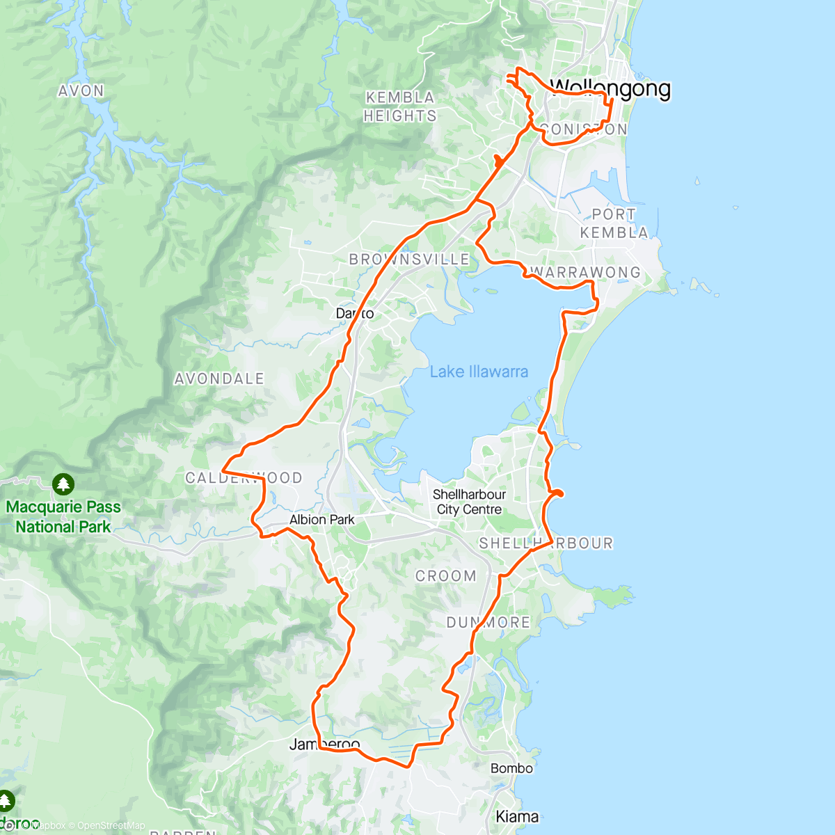 Map of the activity, Dawn Service - Jambo Loop