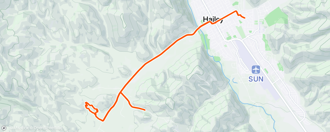 Map of the activity, Lunch Mountain Bike Ride