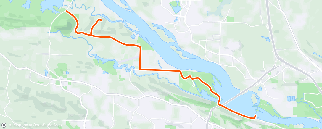 Map of the activity, Evening Ride