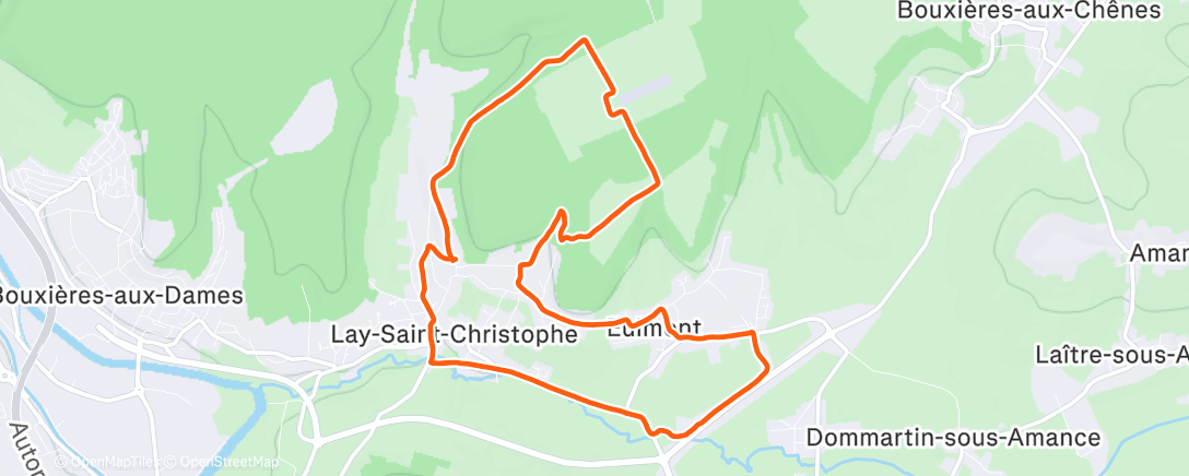 Map of the activity, Course à pied du midi