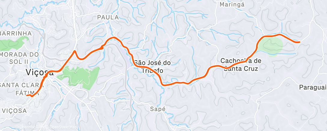 Map of the activity, Pedalada matinal