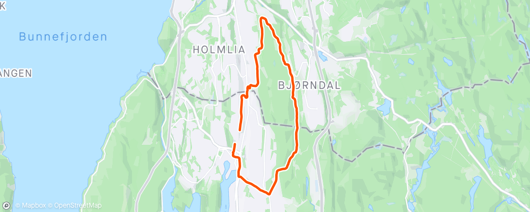 Map of the activity, Rolige 10 med fem-seks stigningsløp