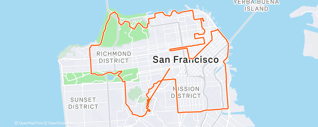 Map of the activity, Afternoon Run