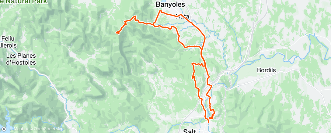 Map of the activity, Turns out if I don’t bike at 280 watts all day I feel a lot better when I have to go hard for real