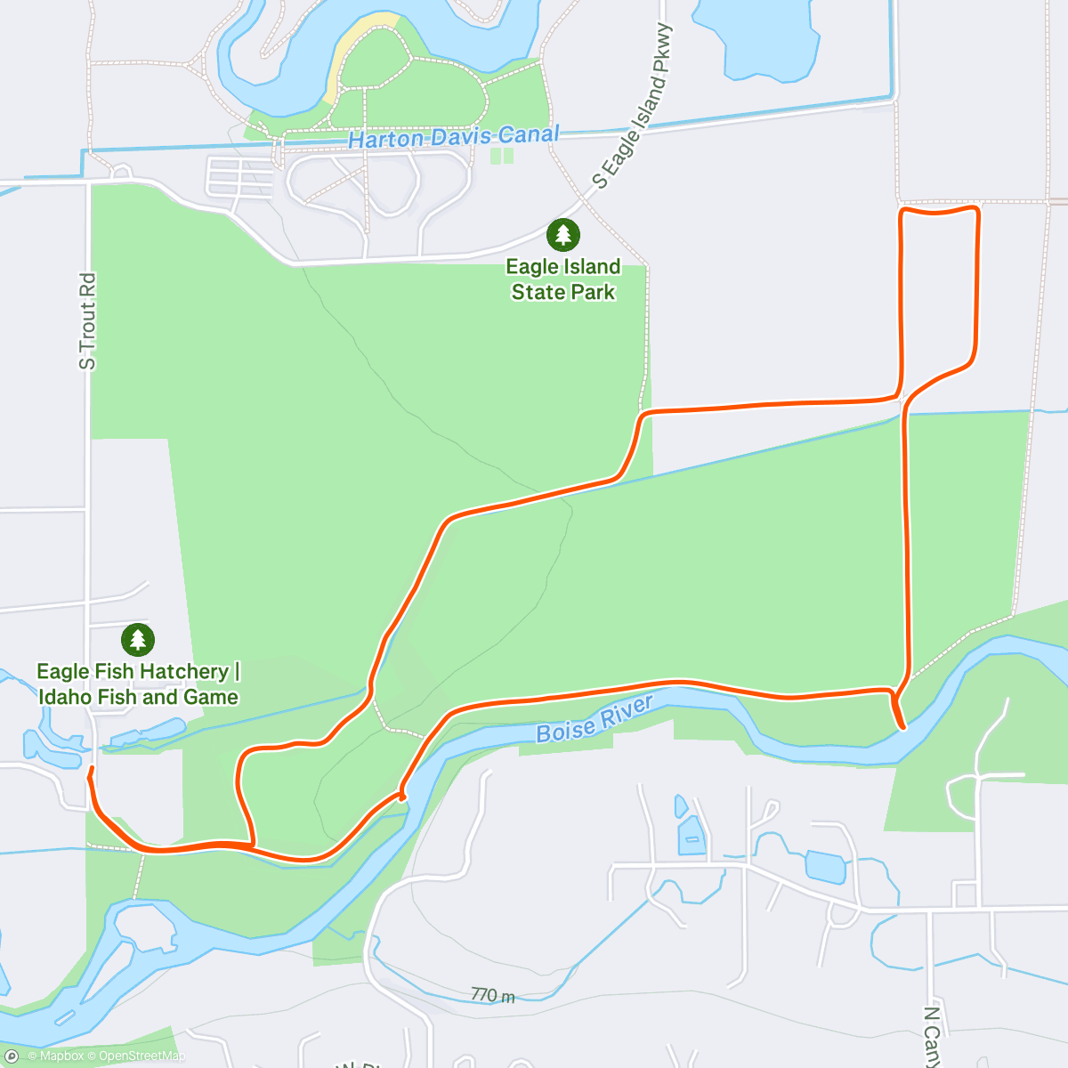 Map of the activity, Osprey, heron, egret, kestrel and more