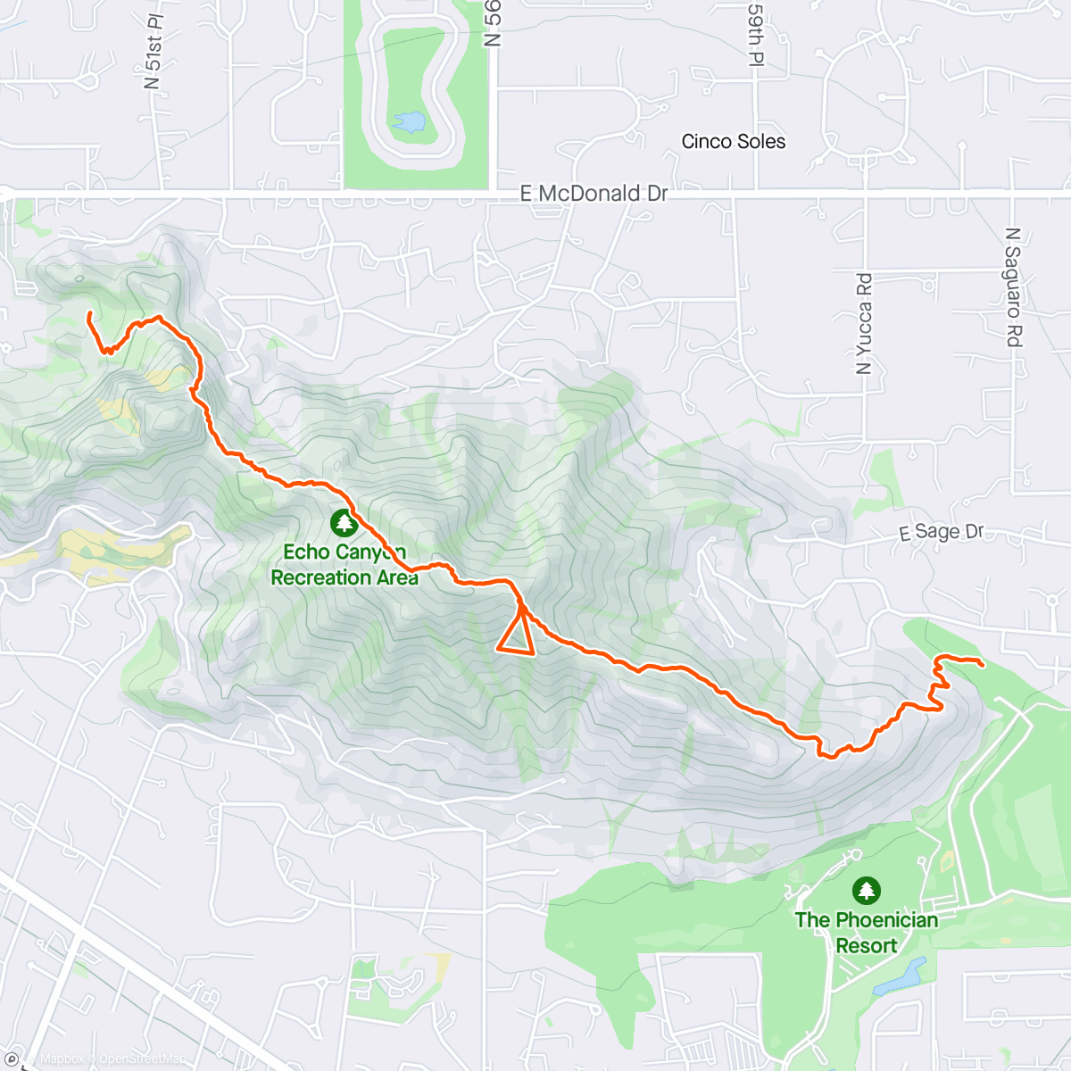 Map of the activity, Camelback - Challa to Echo