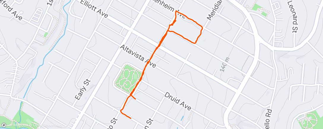Map of the activity, Evening Walk