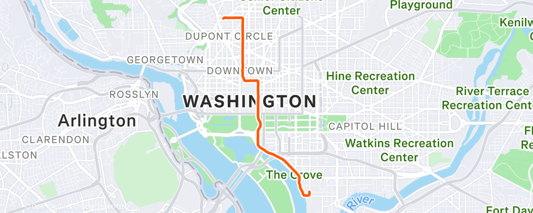 Карта физической активности (Cabi to Fort McNair)