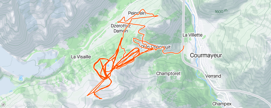 Map of the activity, Groomed and bumps