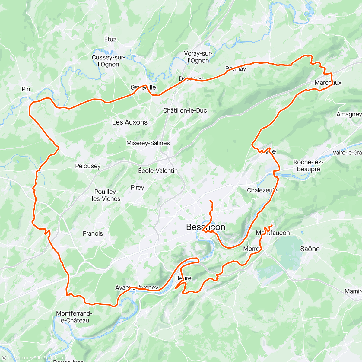 Map of the activity, Flèche bisontine