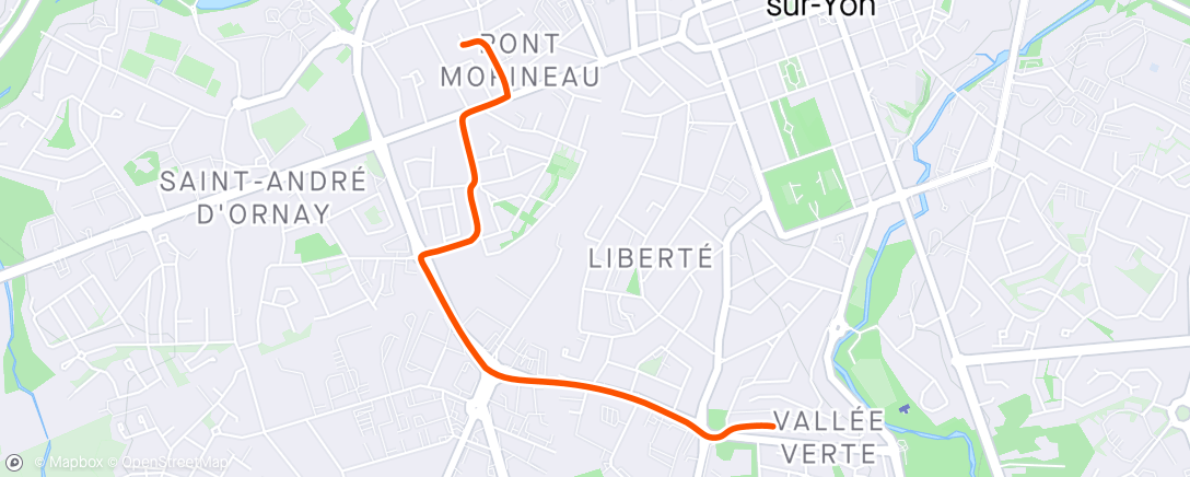 Map of the activity, Sortie vélo en soirée #commutemarker.com