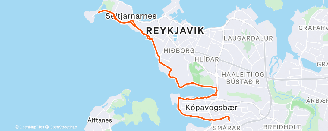 Map of the activity, Afternoon Ride