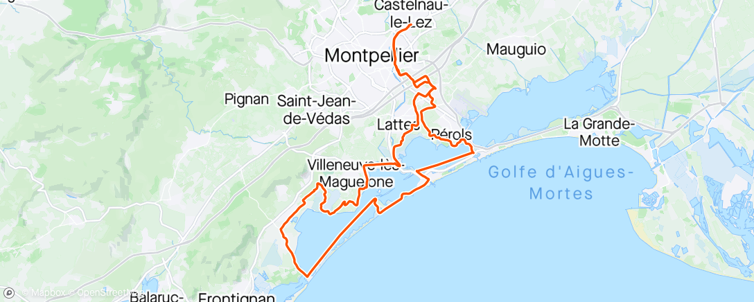 Map of the activity, LNN Wish One gravel ride