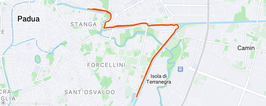 Map of the activity, Evening Run