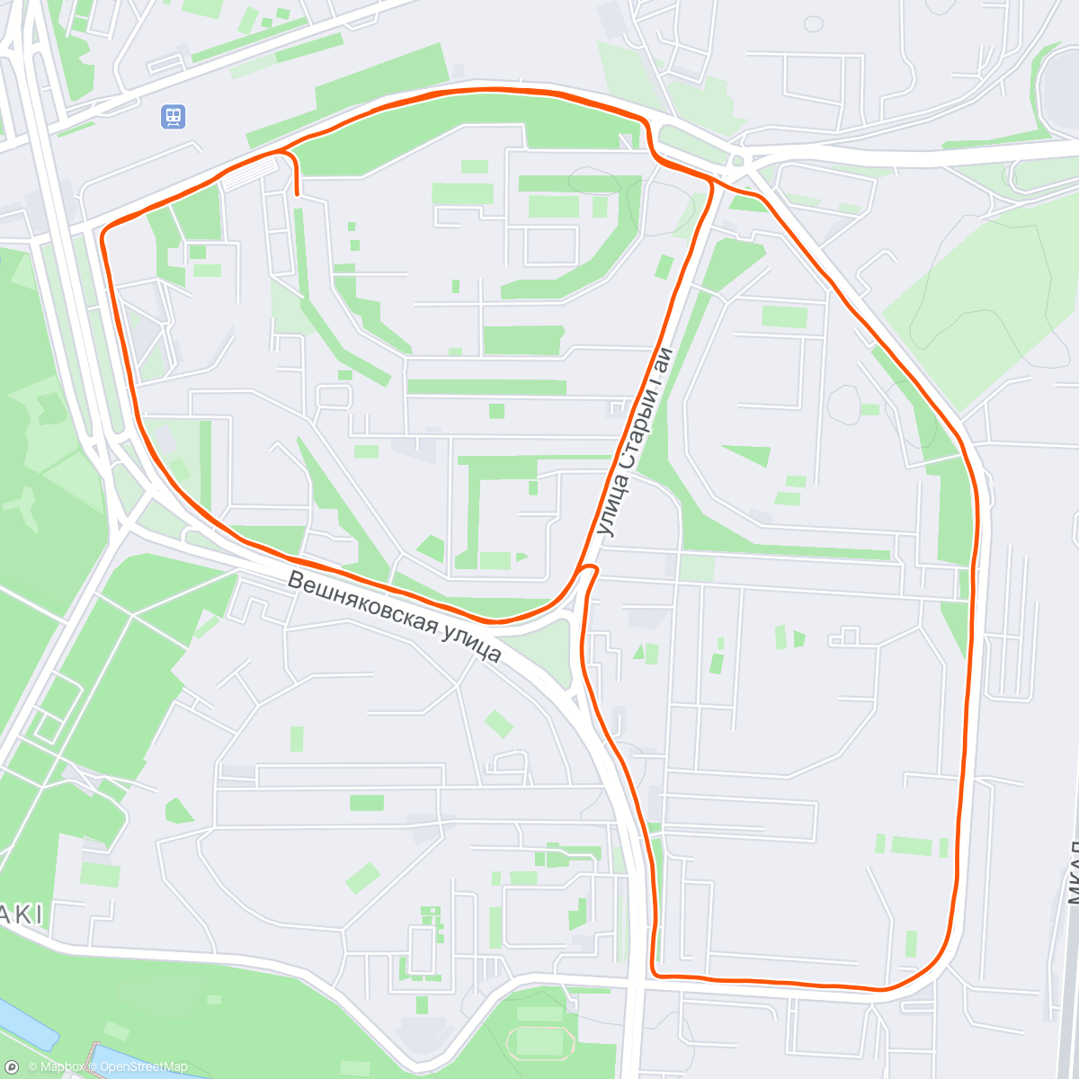 Map of the activity, Восстановительная: 8 км до 130уд