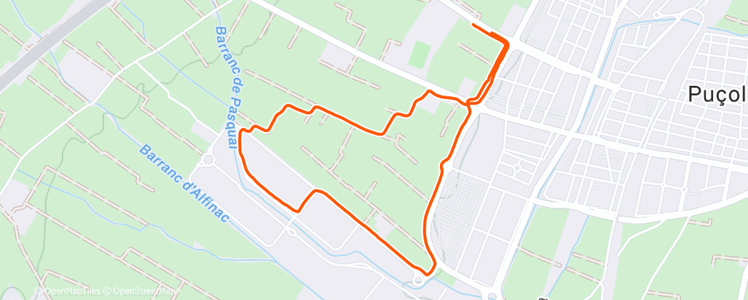 Map of the activity, Carrera de mañana