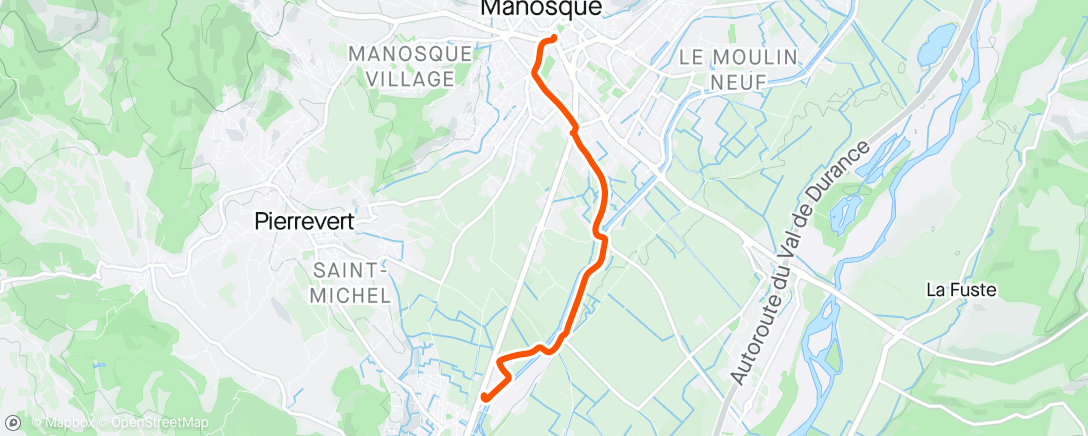 Map of the activity, Trajet de Sainte-Tulle à Manosque