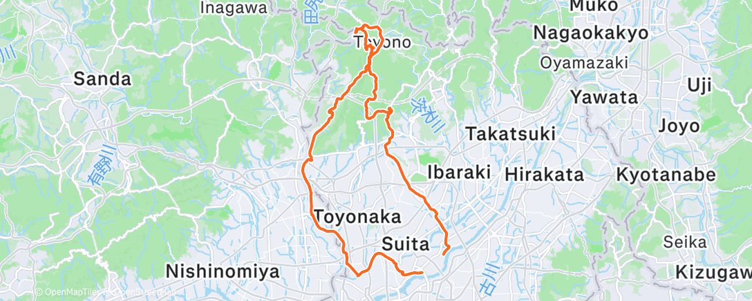 Map of the activity, リハビリライドで妙見山