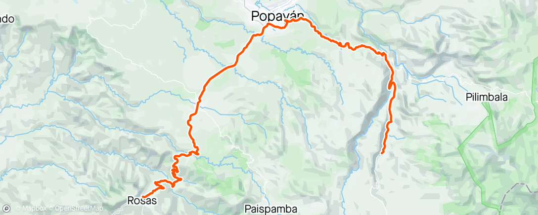 Map of the activity, Popayan