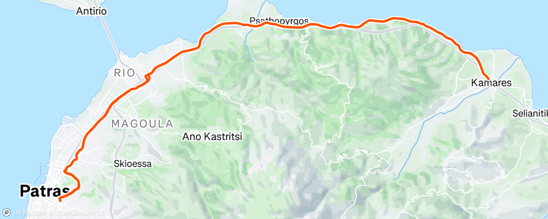 Map of the activity, Afternoon Ride