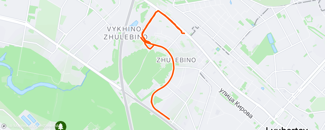 Map of the activity, Afternoon Run